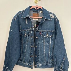 Levi's Distressed Dark Blue 90’s Denim Trucker Jacket